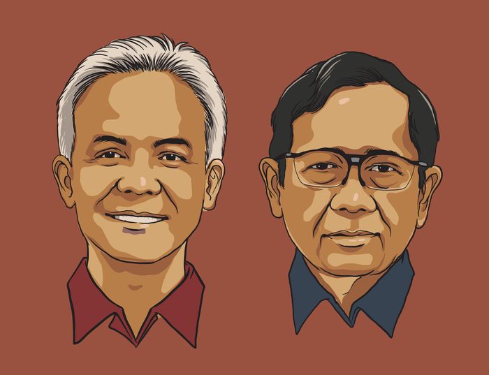 Illustration Of Ganjar And Mahfud Md They Are Registered